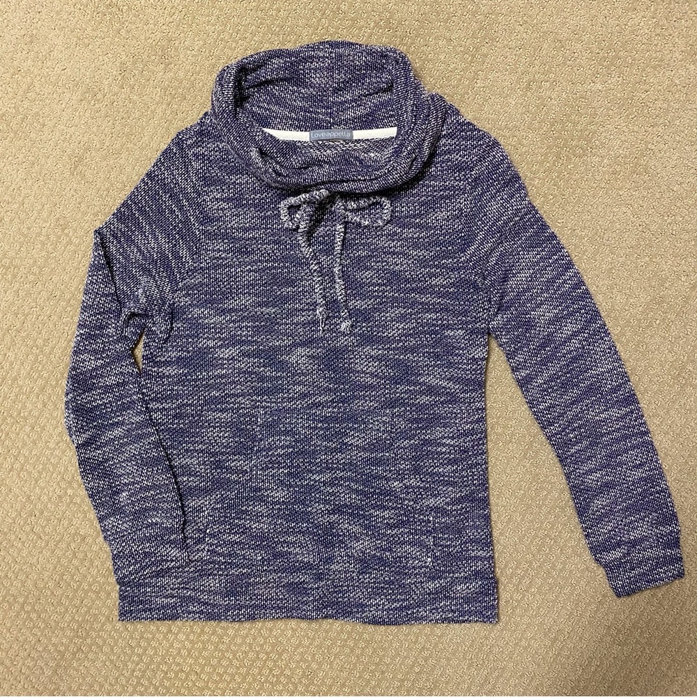 Loveappella Evie Funnel Neck Blue/White Pullover